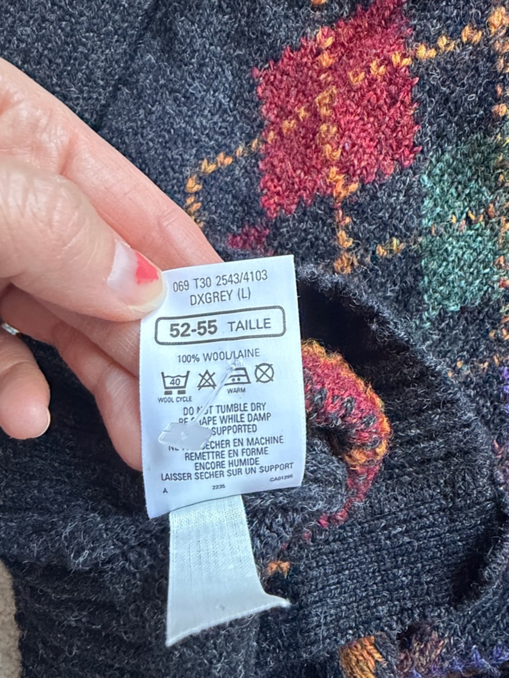 Vintage 90s Men's St. Michael Argyle Button-Front Cardigan Sweater 100% wool - Picture 4 of 7